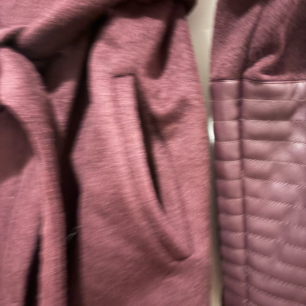 Badgley Mischka Burgundy Coat with Leather Accents NWT - Picture 13 of 13